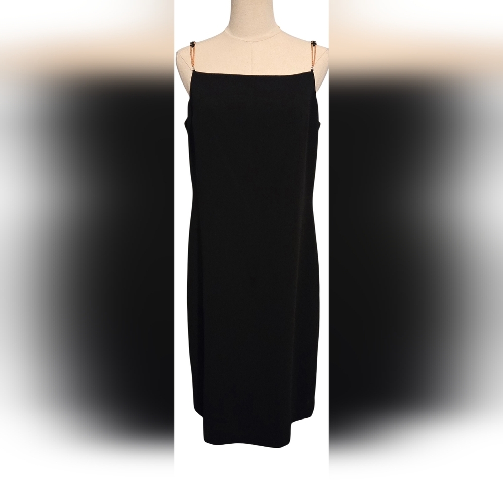 NWT Rena Rowan Ivory Black Coast-900 Dress w/ Bead Straps